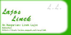 lajos linek business card